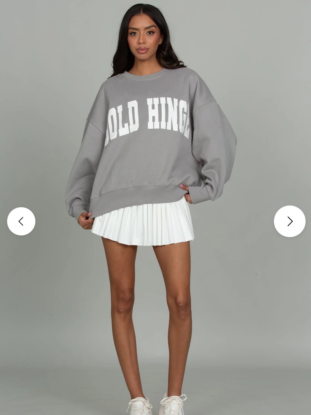 Gold Hinge LIGHT GREY GH WIDE ARM SWEATSHIRT - Picture 1 of 14